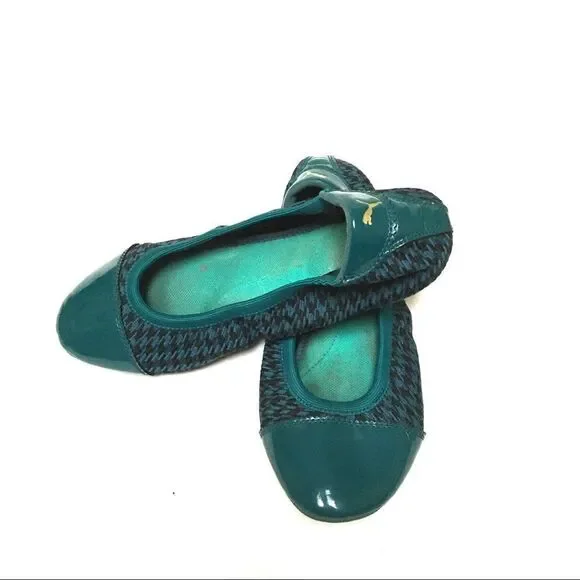 Puma Sport Lifestyle teal & black foldable flats 7 - Picture 2 of 8
